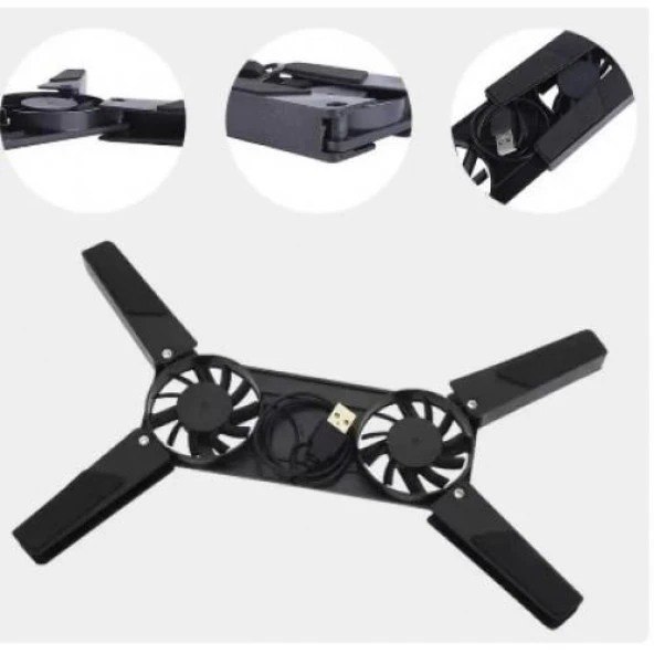 3B Trend Portatif Katlanabilir Çift Fanlı Laptop Soğutucu Stand - 4
