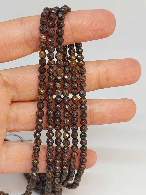 Bronzit Taşı Faset Kesim Dizi 4mm (49244) ürün görseli