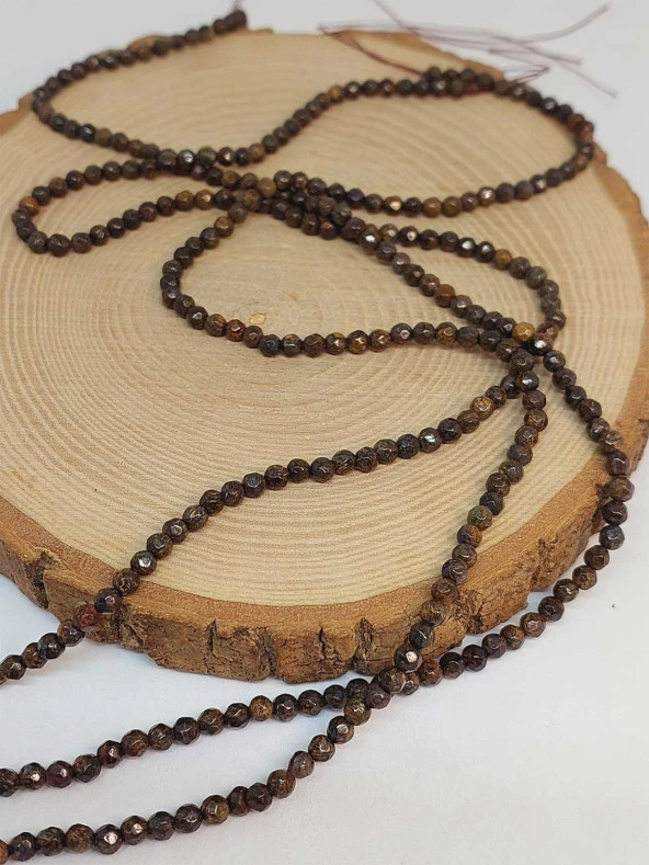 Bronzit Taşı Faset Kesim Dizi 4mm (49244) - Resim 3