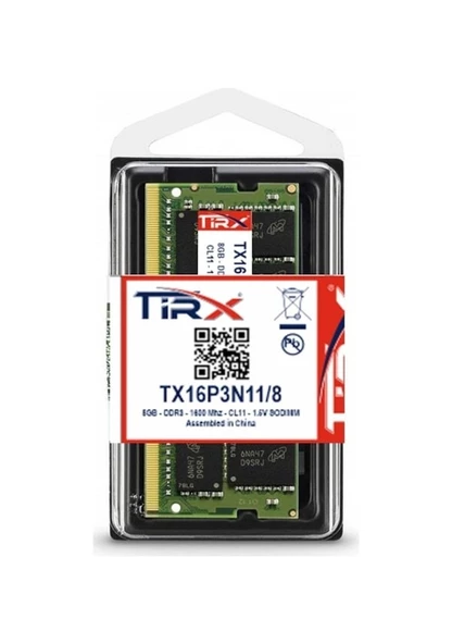 Tirx  Tx16p3n11/8 8 Gb Ddr3(1.5v) 1600 Mhz Intel & Amd Işlemcilerde Çalışır