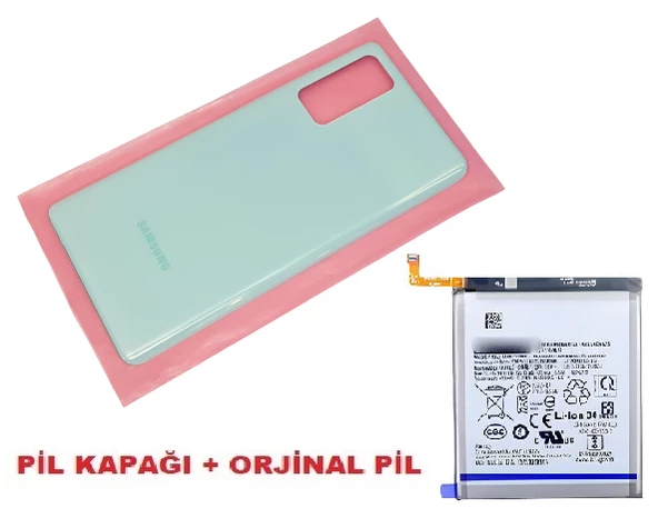 Tkgz Samsung Galaxy S20 FE Arka Pil Batarya Kapağı + PİL (CAM) MAVİ