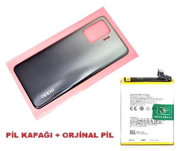 Tkgz Oppo Reno 5 Lite Arka Kapak Batarya Pil Kapağı + PİL SİYAH