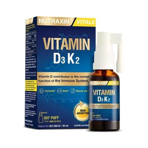 Nutraxin Vitamin D3K2 Sprey 30 ml ürün görseli 1