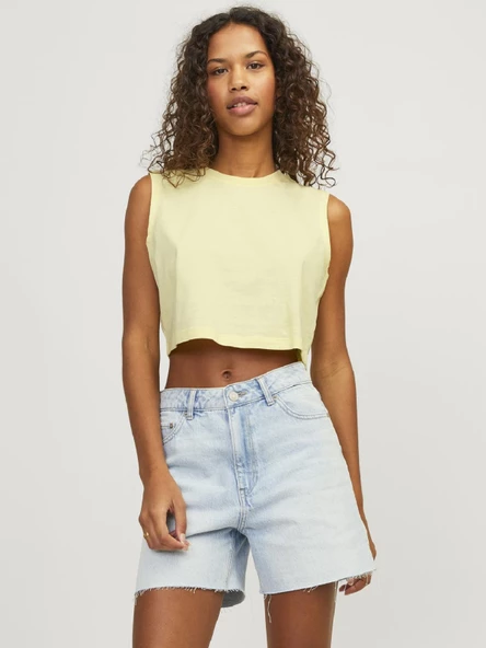 JJXX Bayan Bisiklet Yaka Kadın Crop Tişört 12224211 - Resim 2