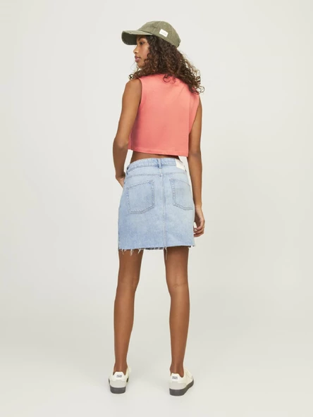 JJXX Bayan Bisiklet Yaka Kadın Crop Tişört 12224211 - Resim 3