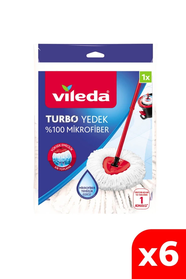 Vileda Turbo Üçgen Başlık Mikrofiber Yedek Paspas 6 Paket