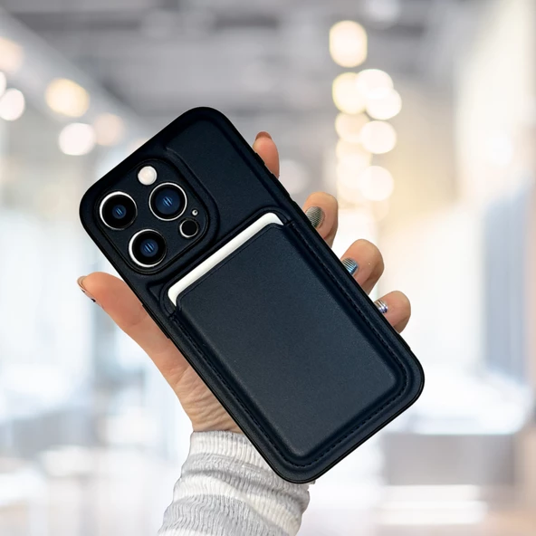 İphone 15 Pro Max Tlp Orjinal Deri Magsafe Kartlıklı Kılıf - 3