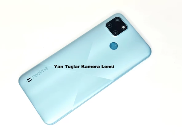 Tkgz Oppo Realme C21Y Kasa Arka Pil Batarya Kapağı Mavi