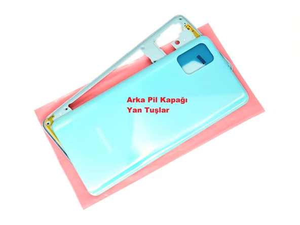 Tkgz Samsung Galaxy A51 (SM-A515) KASA Arka Pil Batarya Kapağı MAVİ