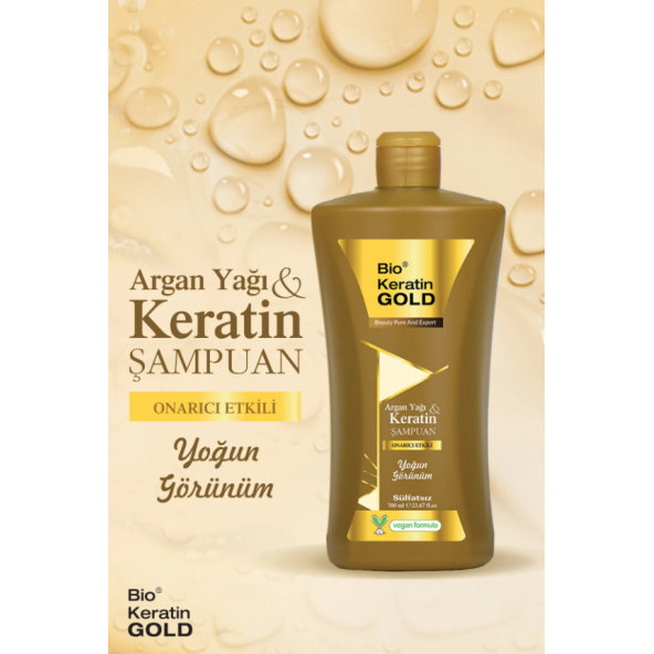 Bio Keratin Gold Argan Yağı & Keratin Onarıcı Sülfatsız Şampuan 700 ml