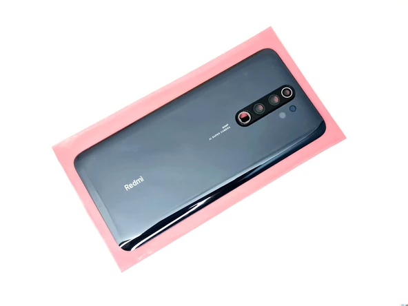 Tkgz Xiaomi Redmi NOTE 8 PRO Arka Kapak Batarya Kapağı (Cam Kamera Camı) Siyah
