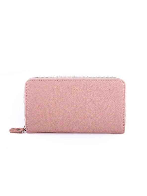 Femascu 8004 Zip Wallet Fermuarlı Pembe Renkli Hakiki Deri Kadın Cüzdanı