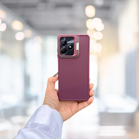 Realme C53 Standlı İçi Süet Tpu Kılıf - 12