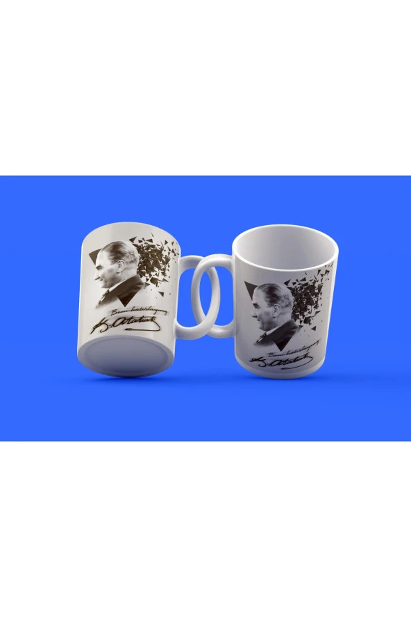 Atatürk Temalı Tasarım Çay Kahve Kupası