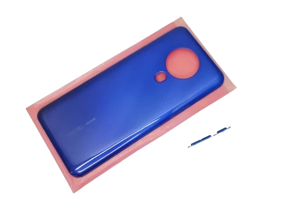 Tkgz Tecno Spark 6 (KE7) KASA Arka Pil Batarya Kapağı MAVİ