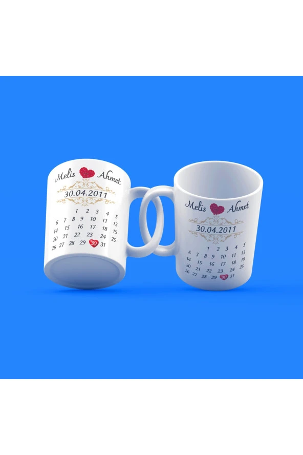 Evlilik Yıldönümü Tasarım Çay Kahve Kupası