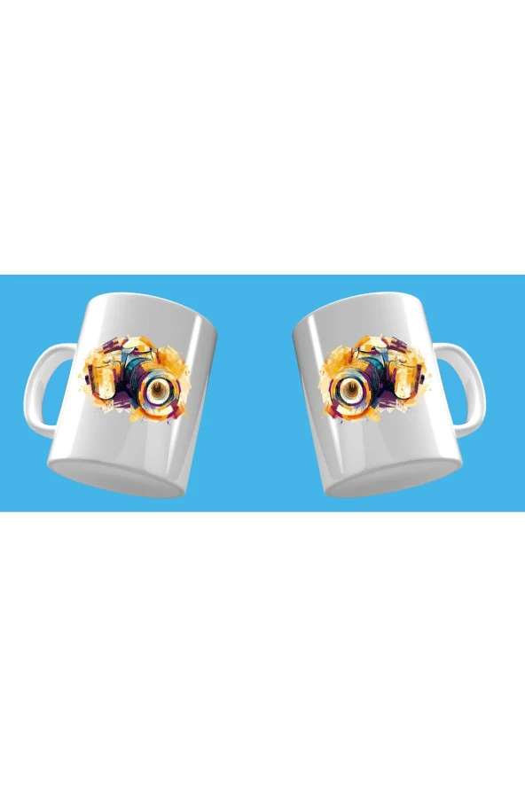 Fotoğraf Makinesi Tasarım Çay Kahve Kupası - 3