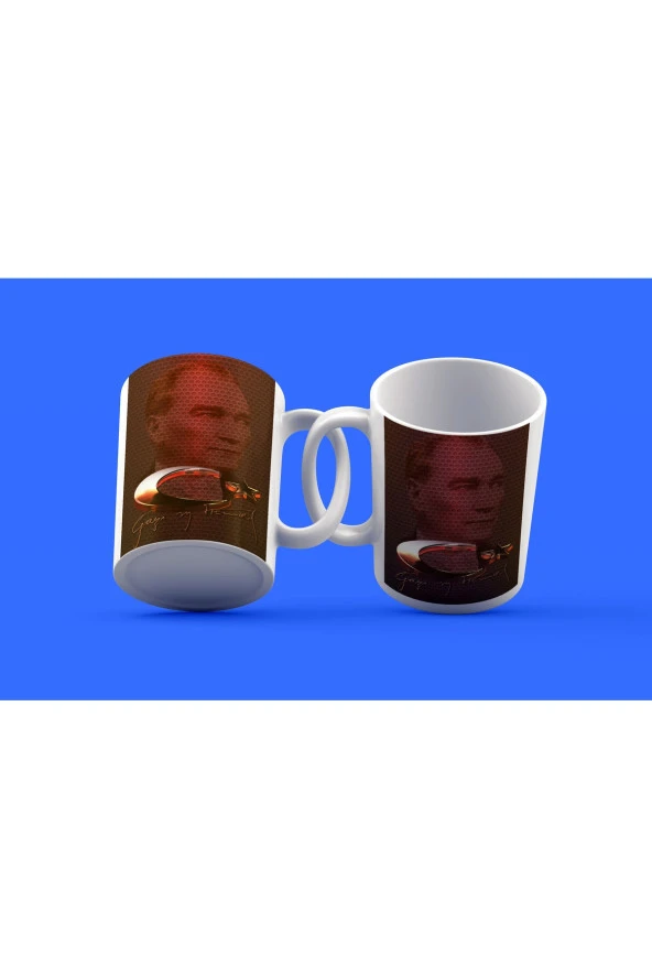 Atatürk Temalı Tasarım Çay Kahve Kupası