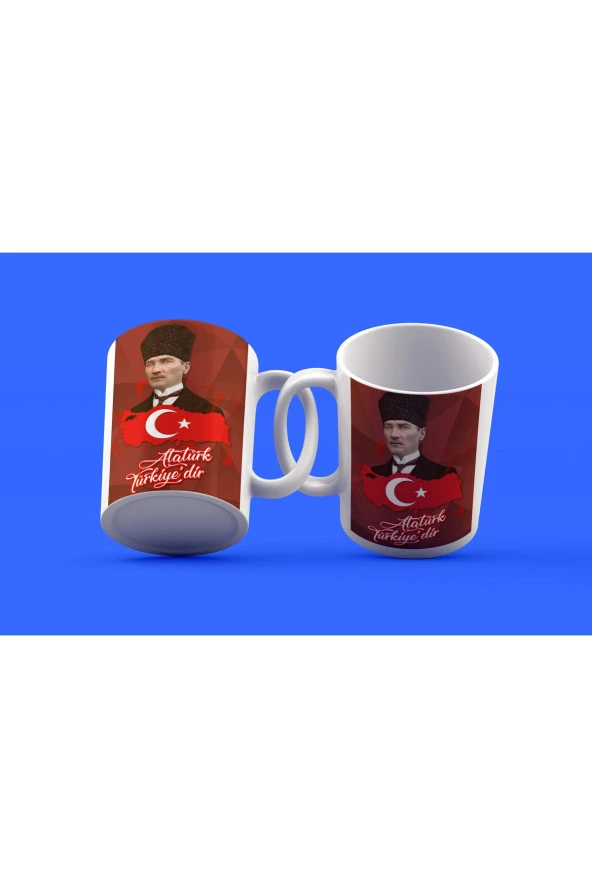 Atatürk Temalı Tasarım Çay Kahve Kupası