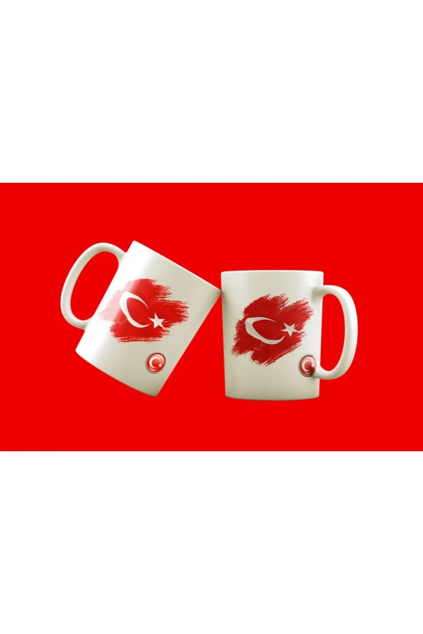 Türk Bayrağı Özel Tasarım Çay Kahve Kupası