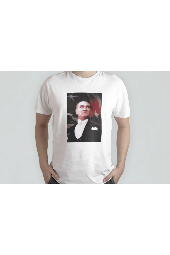 Atatürk Baskılı Beyaz Unısex T-shırt - 2