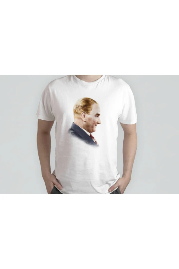 Atatürk Baskılı Beyaz Unısex T-shırt - 2
