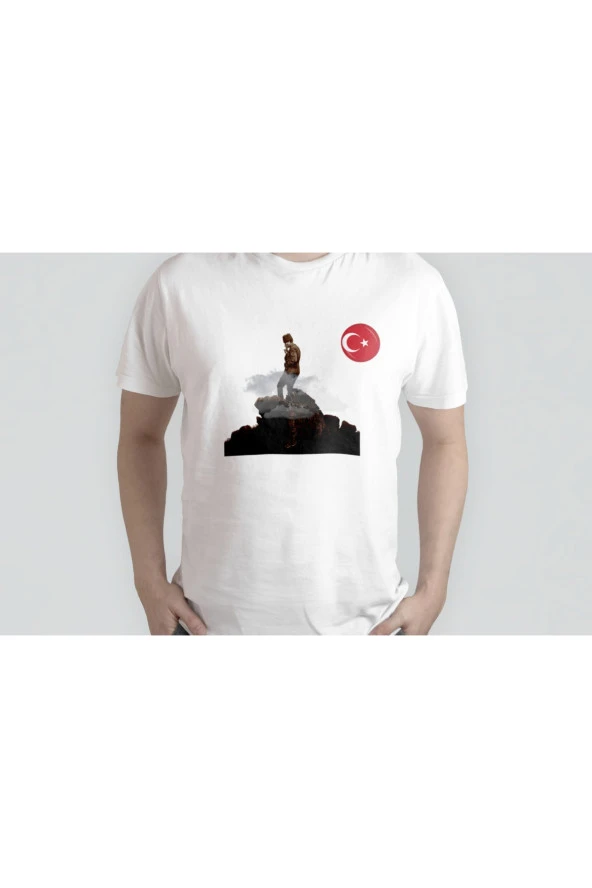 Atatürk Baskılı Beyaz Unısex T-shırt - 2