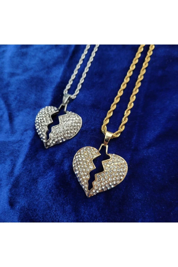 Iced Taşlı Heart Kolye - 2