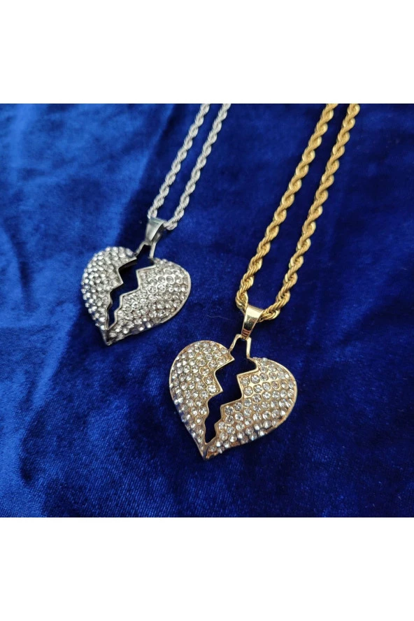 Iced Taşlı Heart Kolye - 2