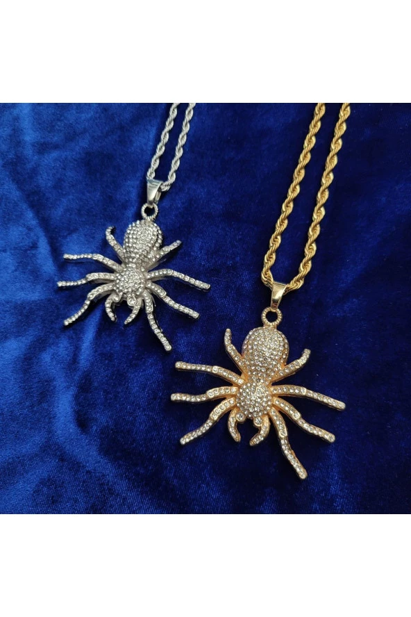 Iced Taşlı Spider Kolye - 2