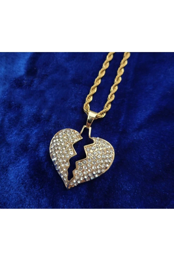 Iced Taşlı Heart Kolye - 3