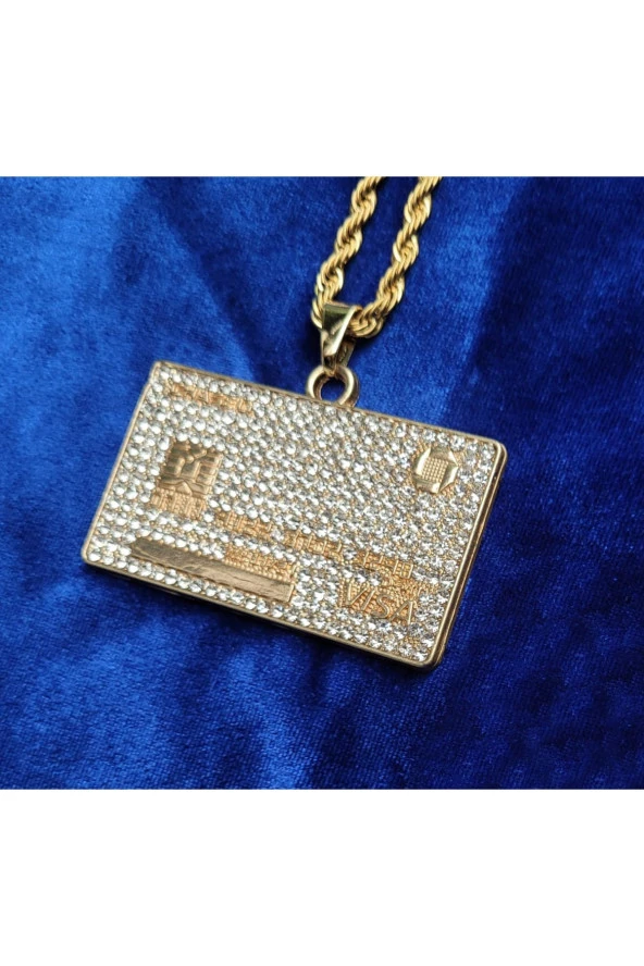 Iced Taşlı Credit Card Kolye - 3