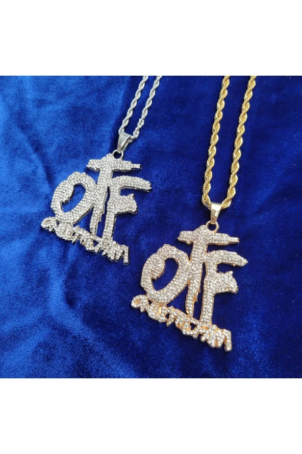 Iced Taşlı Otf Kolye Silver Renk - 2