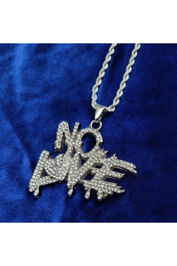 Iced Taşlı No Love Kolye - 2