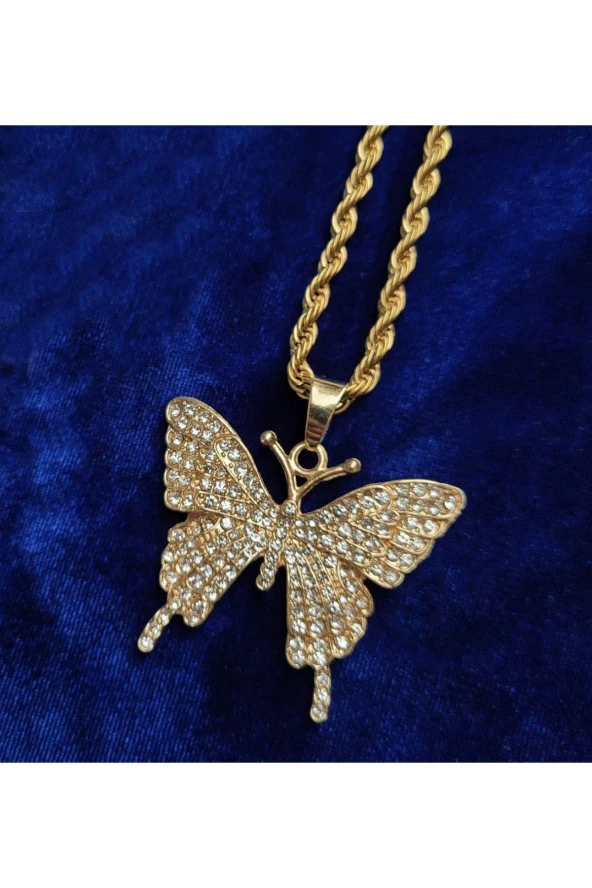 Iced Taşlı Butterfly Kolye - 3