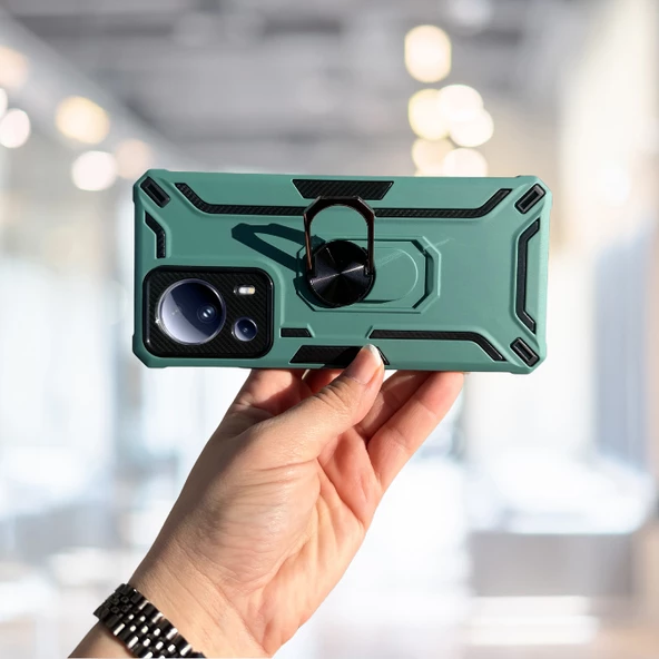 Xiaomi Mi 13 Lite Yüzüklü Standlı Tlp Tank Kılıf  (Armor Mılıtary Case) - 8