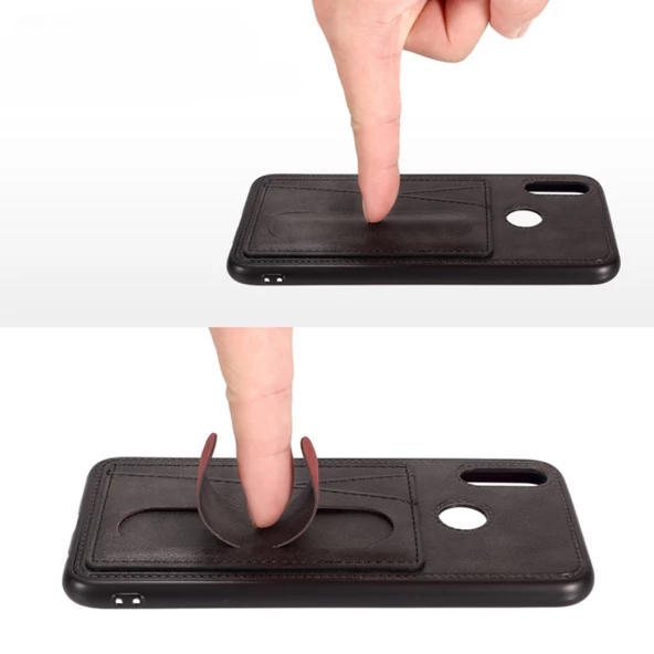 İphone 13 Tlp Kartlıklı Standlı  Lüx Deri Kılıf - 8