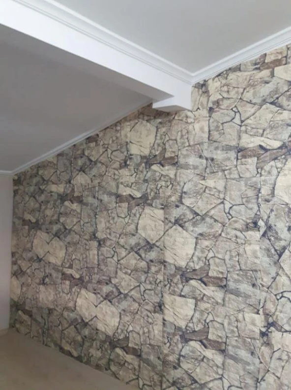 Renkli Duvarlar Kayrak Taş Arkası Yapışkanlı Dekoratif 3D Duvar Kağıdı Paneli - 2