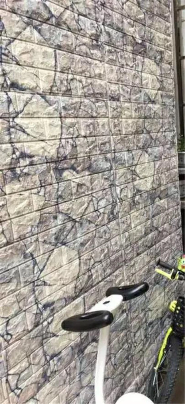 Renkli Duvarlar Kayrak Taş Arkası Yapışkanlı Dekoratif 3D Duvar Kağıdı Paneli - 3