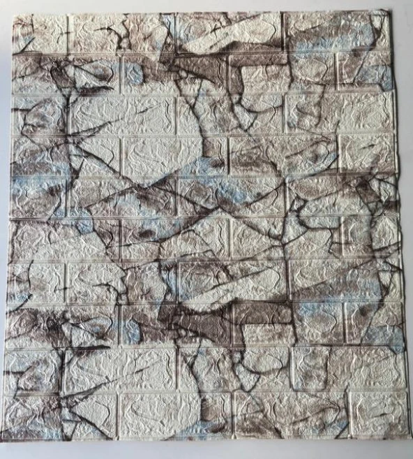 Renkli Duvarlar Kayrak Taş Arkası Yapışkanlı Dekoratif 3D Duvar Kağıdı Paneli - 5