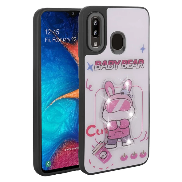 Samsung Galaxy A20 Kılıf Parlak Kabartmalı İkonik Figürlü Amas Silikon Kapak - Resim 8