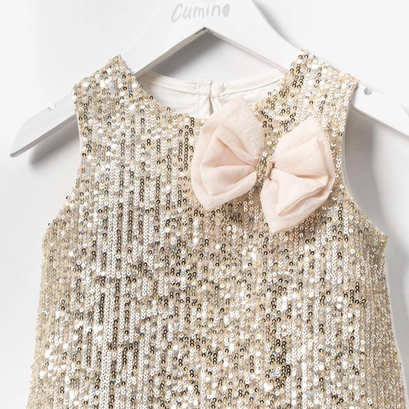 Kız Çocuk Şortlu Payetli 2 Li Bayramlık Takım - 7