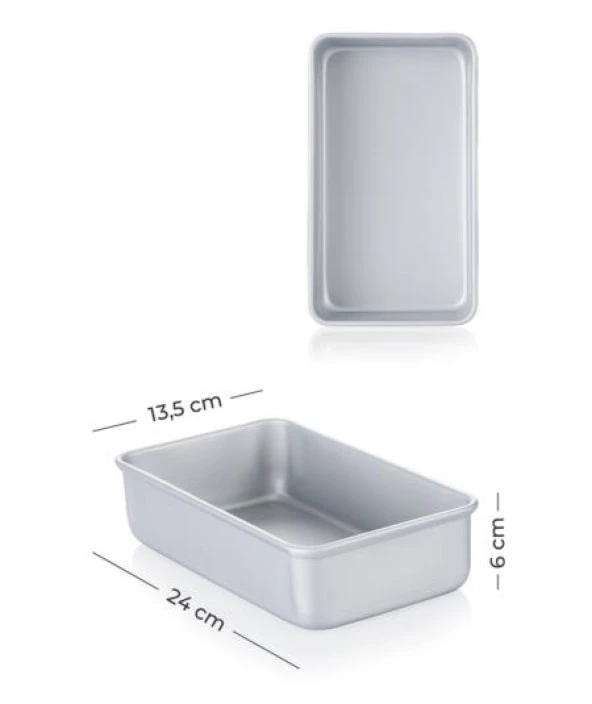 Acar Mate Alüminyum Baton Kek Kalıbı 24 cm MOON-05771 - 2