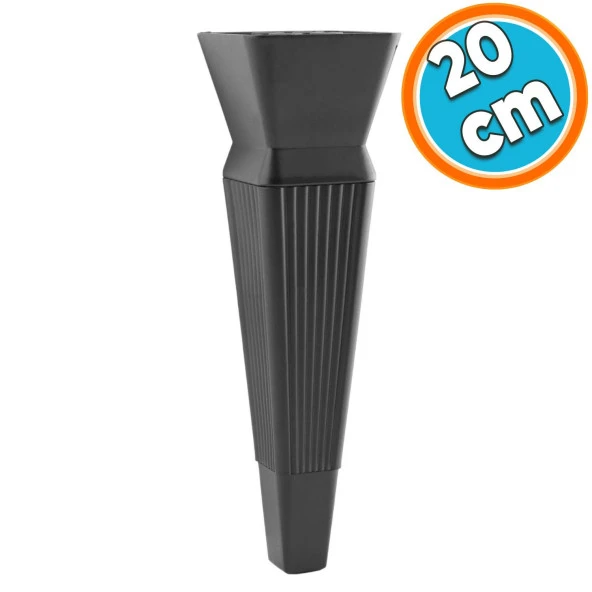 Mobilya Oturma Grubu Kanepe Sehpa TV Ünitesi Koltuk Ayağı Baza Ayakları Mat Siyah 20 cm ürün görseli