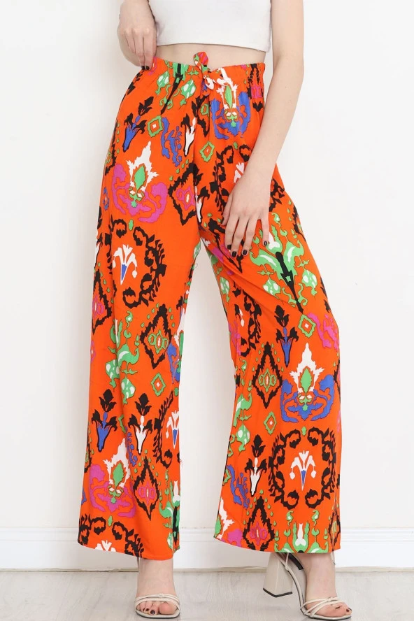 CLZ275 Dokuma Pantolon Turuncuyeşil