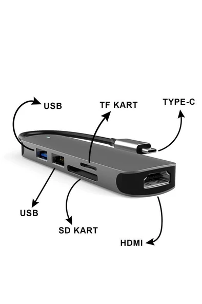 Torima 3 Port 3.0 Usb 2 Sd Card Hub YD-38 - 3
