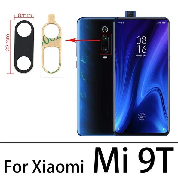 Tkgz Xiaomi Mİ9T Arka Kamera Camı Lens Yapışkanlı