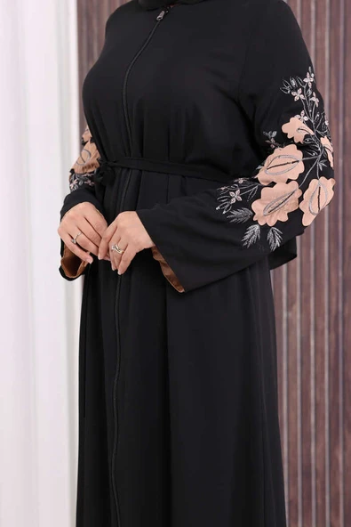 Çift Taraflı Çift Renk Ferace 7897 Siyah - Resim 5