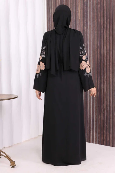 Çift Taraflı Çift Renk Ferace 7897 Siyah - Resim 3