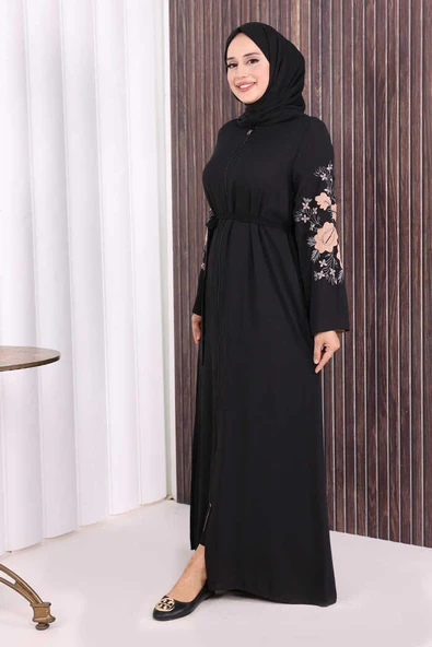 Çift Taraflı Çift Renk Ferace 7897 Siyah - Resim 2